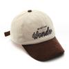 Corduroy Colorblock Embroidery Baseball Cap for Women Men Retro Autumn Winter Baseball Cap Cotton Snapback Men's Cap Sun Hat