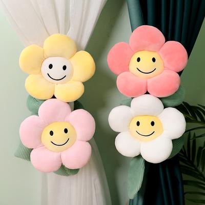 1 pz 95cm Peluche Girasole Kawaii Bottone Tenda Peluche Piante Decorative da Stanza Bambole Imbottito Morbido Fiori Sorridenti Multifunzione