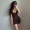Sexy Low-cut V Neck Pleated Bodycon Dress Women Spaghetti Strap Solid Color Sleeveless Mini Dress Elegant Club Party Vestidos