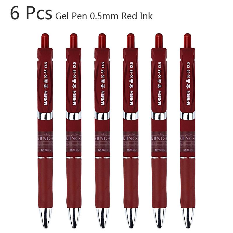 

M&G 6/12 Pcs Gel Pen 0.5mm Black Ink & Red Ink Back to School Stationery Office Writing Stationery Student Exam Signature Pen