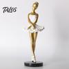 Counterweighted Base Figurine Ballet Dancer Figurine, Ballerina Statue with Stable Round Base, Resin Literary Home Decoration Figurines, Elegant