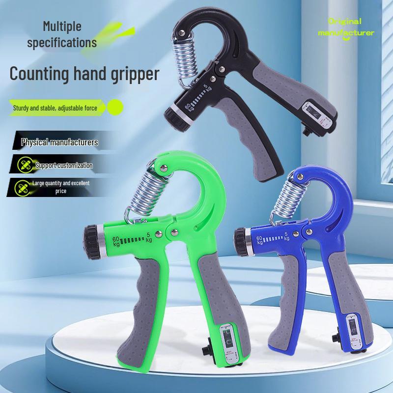 Adjustable Grip Strengthener with R-Type Spring and Mechanical Counter for Multi-functional Finger Training Non-counting Grip Strengthener