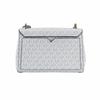 New MICHAEL KORS Lita Canvas Shoulder Bag, Crossbody Bag, Handbag Medium Women's White & Rose Red 35T0GXPL2B-604