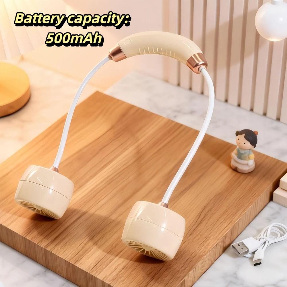 Turbine Air Outlets Foldable Neck Fan Foldable Structure Turbine Cooling Fan Stylish Neck Fan Men бежевый