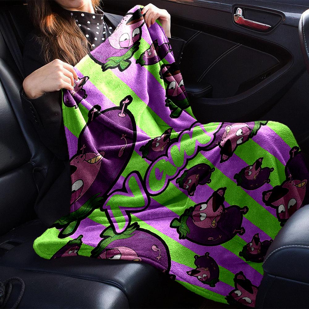 Customiz Name Personality Courage the Cowardly Dog Blanket Soft &Warm Sofa Office Bed Travel Lunch Break Blanket, Gift Suitable All Seasons