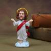Solcelledrevet Bilpynt Automatisk Svingende Jesus Bobblehead Dukke Leke Religiøs Statue Biltilbehør Dansende Ristende Hjemmedekor