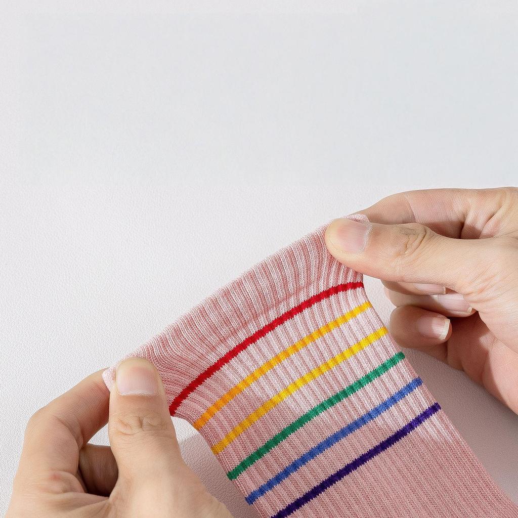 1 Pair Yoga Socks Anti Slip Silicone Mid-Calf Women Sports Socks 95% Cotton Sweat-Absorbent Anti-Odor Breathable Socks