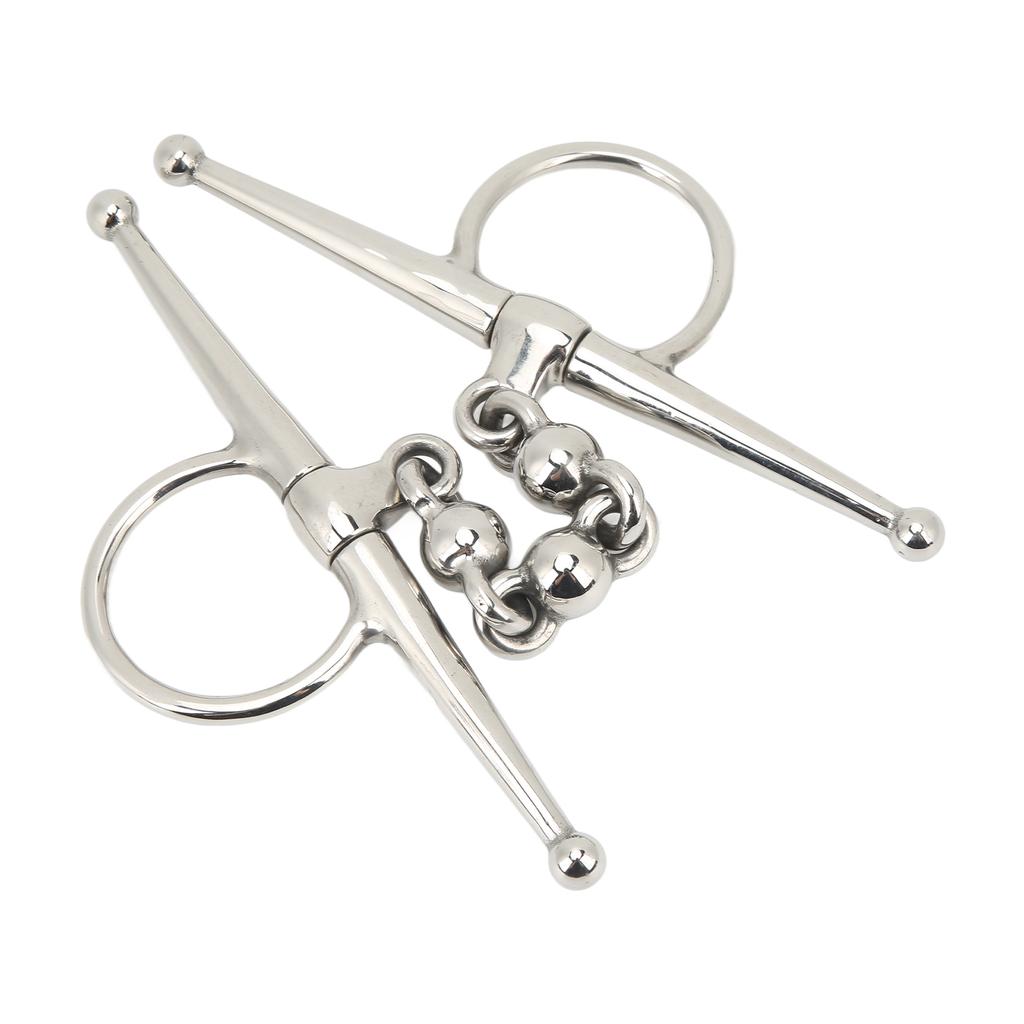 135mm Stainless Steel Horse Mouth Bit Horse Mouth Riding Full Cheek Snaffle Bit with Ball Chain