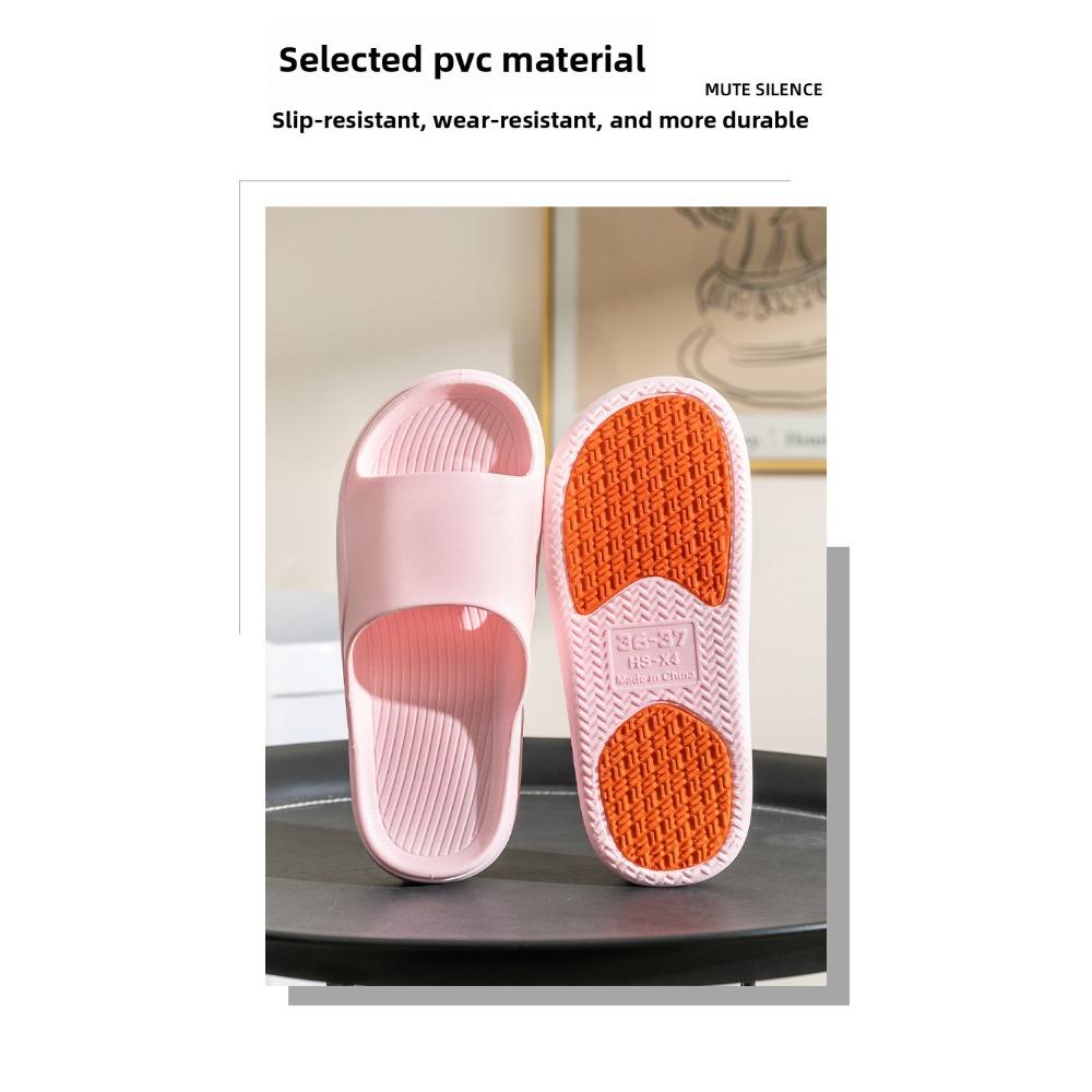 Summer Non-Slip PVC Slippers, Quick Dry Flat Bathroom Indoor Outdoor Shoes for Pregnant Women and Parents