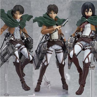 Figma 3 Styl Útok titánů Anime Shingeki no Kyojin Průzkumný pluk Levi V krabici PVC Akční figurka Model Hračka Dárek