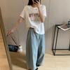 Spring and Summer New Style Simple Letter Print Round Neck Short Sleeve T-Shirt for Women - Loose Fit, Versatile and Comfortable Casual Top