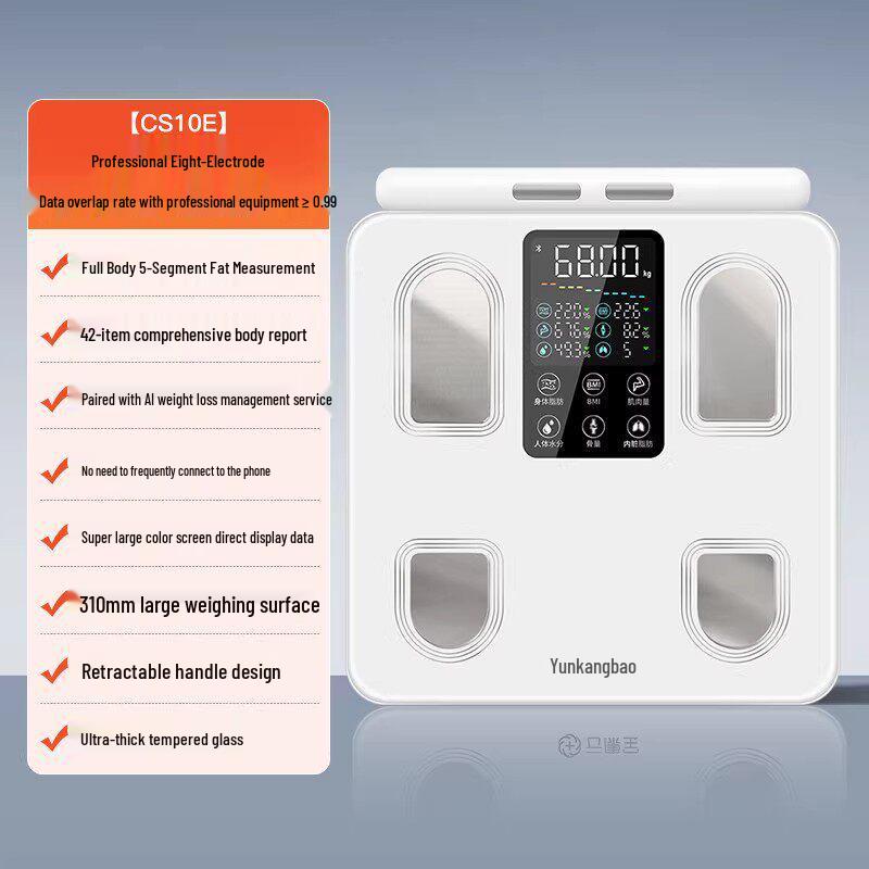 Yun Kang Bao Smart Bluetooth WiFi Body Fat Scale with Eight Electrodes for Accurate Household Measurement