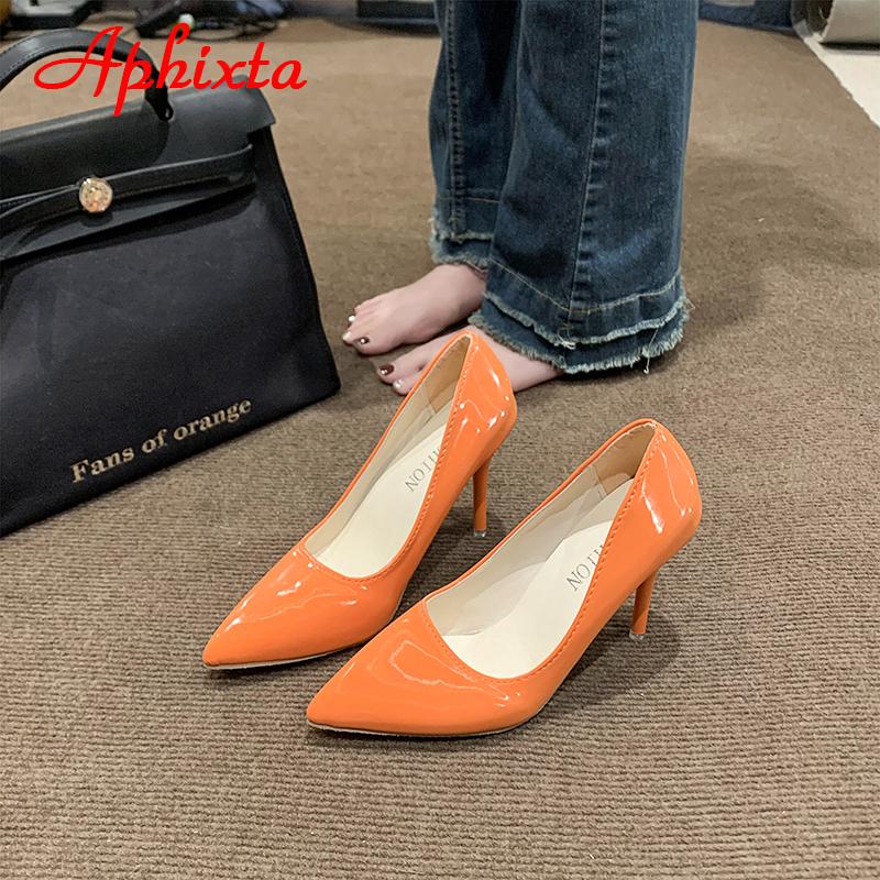 Aphixta 2024 Fluorescent Green Multi-coloured 10cm Super High Stiletto Heels Pumps Women Shoes Pointed Toe Party Big Size 49 50