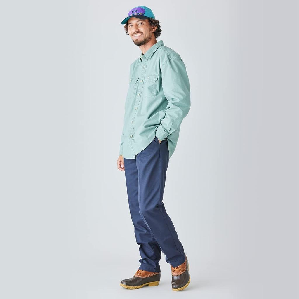 LL Bean Men's Sunwash Canvas Shirt, Long Sleeve, Japan Fit, Size L, Juniper Green, 1000031831