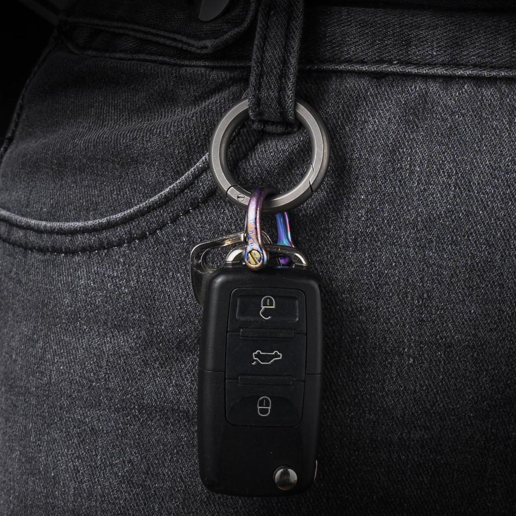 [TISUR] Titanium D-ring Keychain D-ring Hardware Screw Type Small D-ring