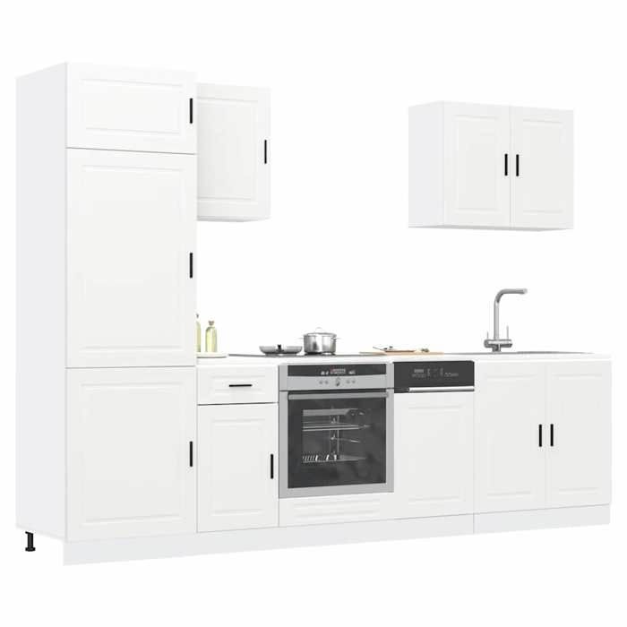 VidaXL Set of 7 "Porto" Kitchen Furniture In White Engineered Wood 3314781