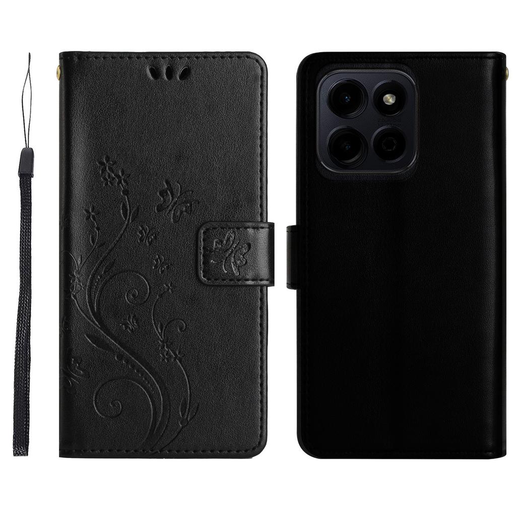 For Honor X7c 4G/200 Smart 5G Case Pattern Imprint PU Leather Phone Wallet Cover with Strap