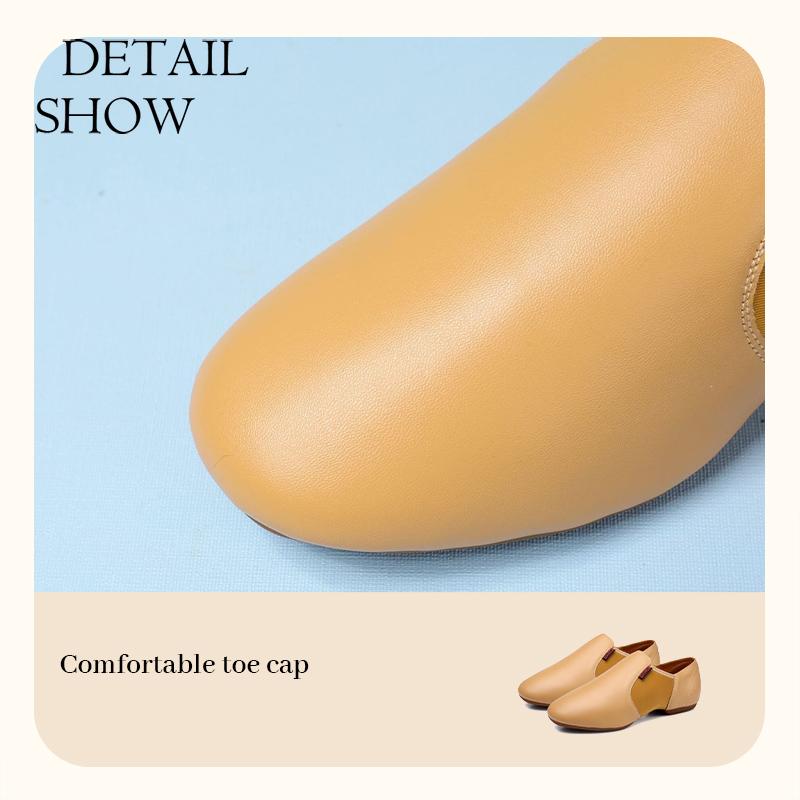 Genuine Leather Jazz Dance Shoes Tan Black Antiskid Sole Jazz Shoes High Quality Adults Dance Sneakers For Girls Women