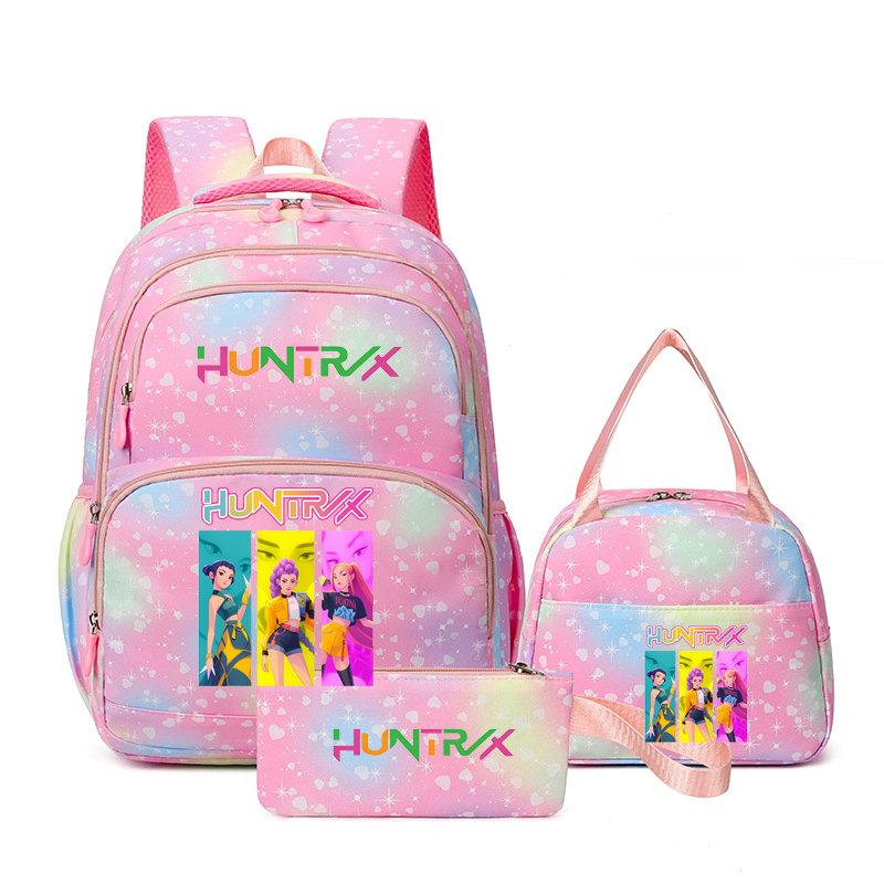 3Pcs/Sets Mochila Backpack Colorful Schoolbag Pencil Case Lunch Bag for Students School Bags Pen Bags