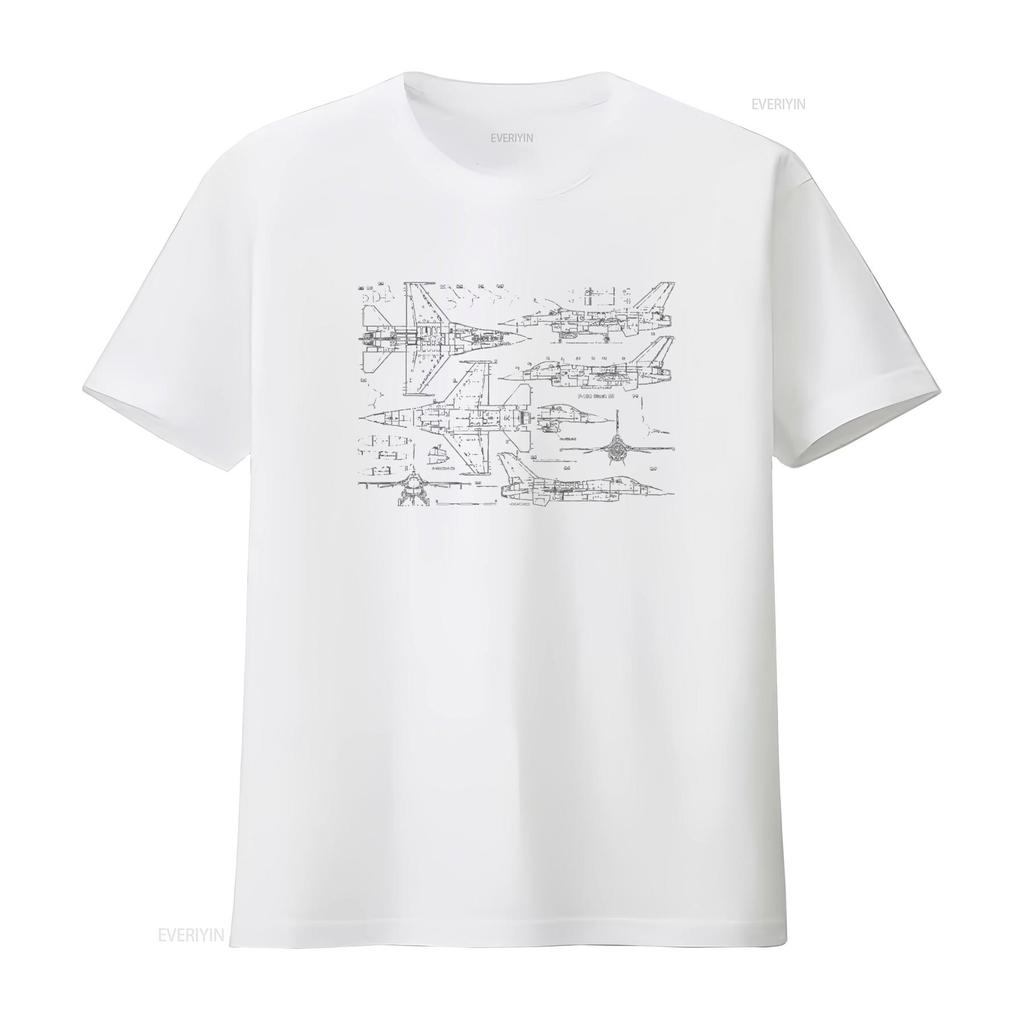F18 Jet Aircraft Fighter Blueprint Design T Shirt vintage Washed Versatile Comfortable Stylish Soft streetwear designer clothes