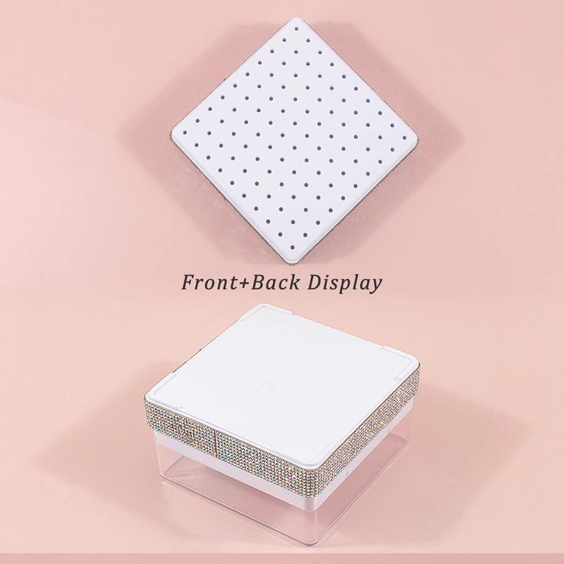 100 Holes Nail Drill Bit Holder  Bling Stand Display Organizer Dust Proof Storage Container Box Case Nail Salon