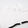 Tuta europea e americana in stile motociclistico a righe a contrasto con collo alto con zip, top casual versatile slim fit da ragazza piccante