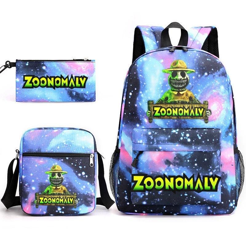Deformed Zoo Surrounding Primary School Students Schoolbag Trend Starry Sky Backpack Leisure Three-piece Set