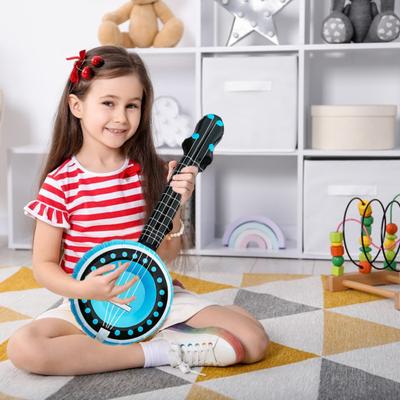 Şişirilebilir Balon Banjo Enstrümanı Taşınabilir Şişirilebilir Oyuncaklar PVC Sahne Aksesuarı Hawaii Partisi Plaj ve Müzik Temalı Dekorasyon İçin