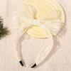 Elegant Lace Bow Hairbands Flower Embroidery Double Layered Princess Headband Non-Slip Lightweight Yarns Headband