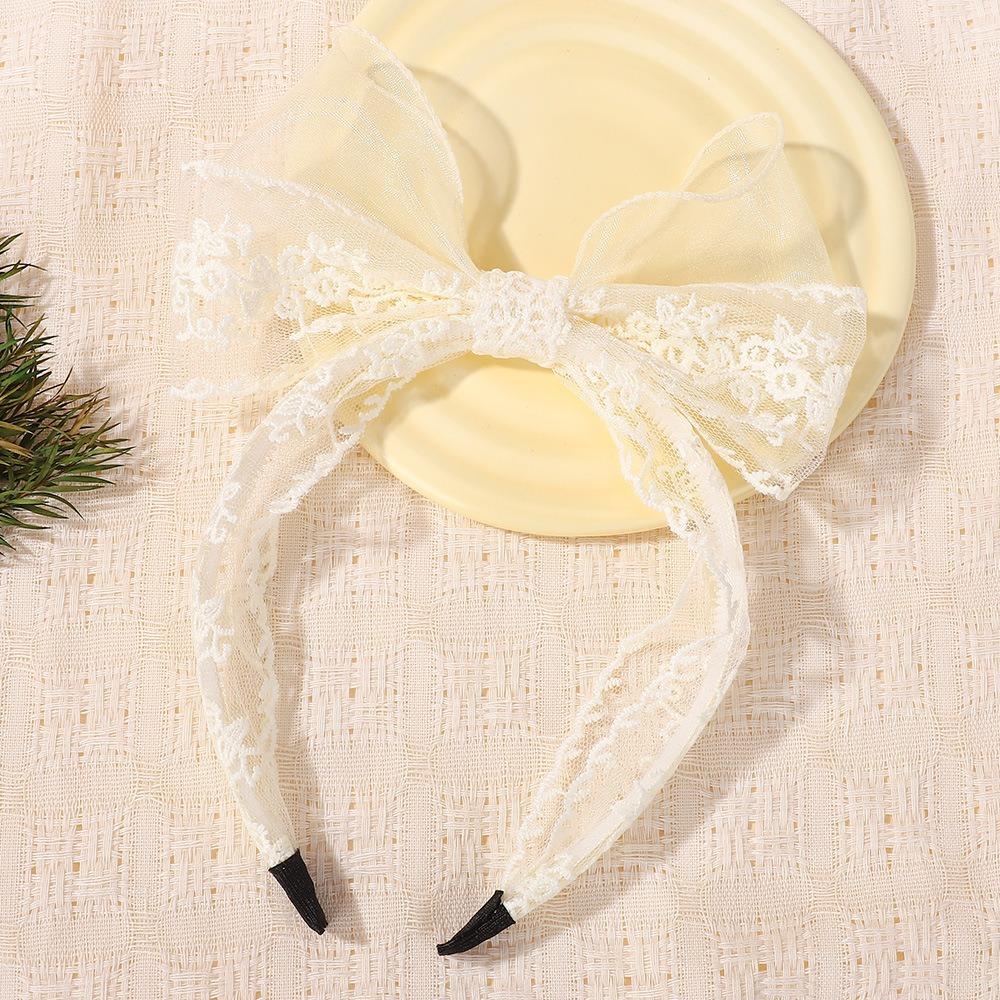 

Elegant Lace Bow Hairbands Flower Embroidery Yarns Headband Hair Hoop Girl s Hair Accessories 3