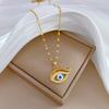 Eyelashes Eyes Light Luxury Temperament Gorgeous Full Diamond Necklace Female Versatile Collarbone Chain Titanium Steel Chain