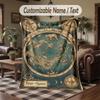 Astronomical Map Theme Throw Blanket Custom Name Text Personalized Blanket Soft Cozy Blanket for Home Sofa Bed
