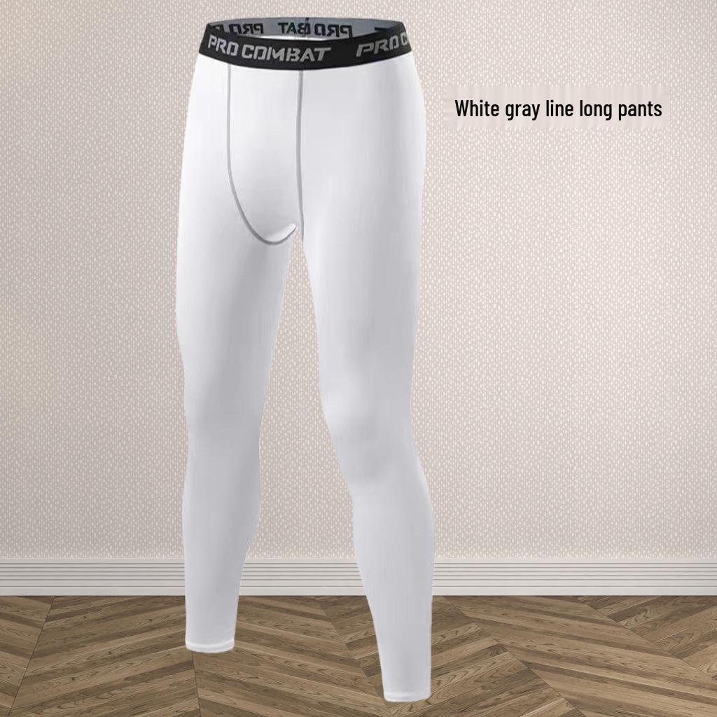 Men’s High Elastic Warm Compression Basketball Tights with Quick-Dry and Velvet for Autumn/Winter Fitness.