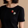 Jewelry Accessories Strawberry Enamel Brooches Minority Design Vintage Collar Pin  Gift