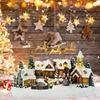 Musical Light Up Reindeer Christmas Ornament Resin Village House Festival Table Decoration For Living Room Bedroom