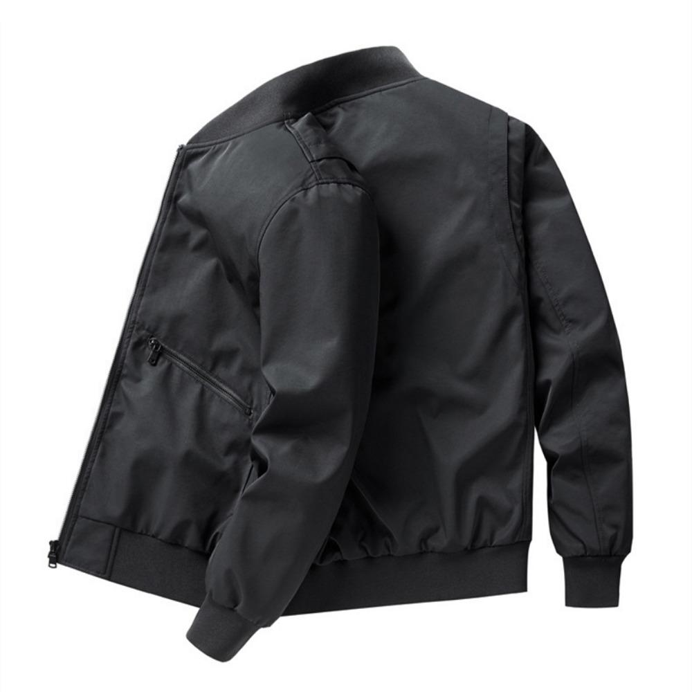 Jesień Nowa Kurtka Baseballowa dla Osób w Średnim i Młodym Wieku Męska Odzież Robocza Cargo Męska Kurtka na Zamek z Wieloma Kieszeniami Styl Podstawowy Odzież Męska