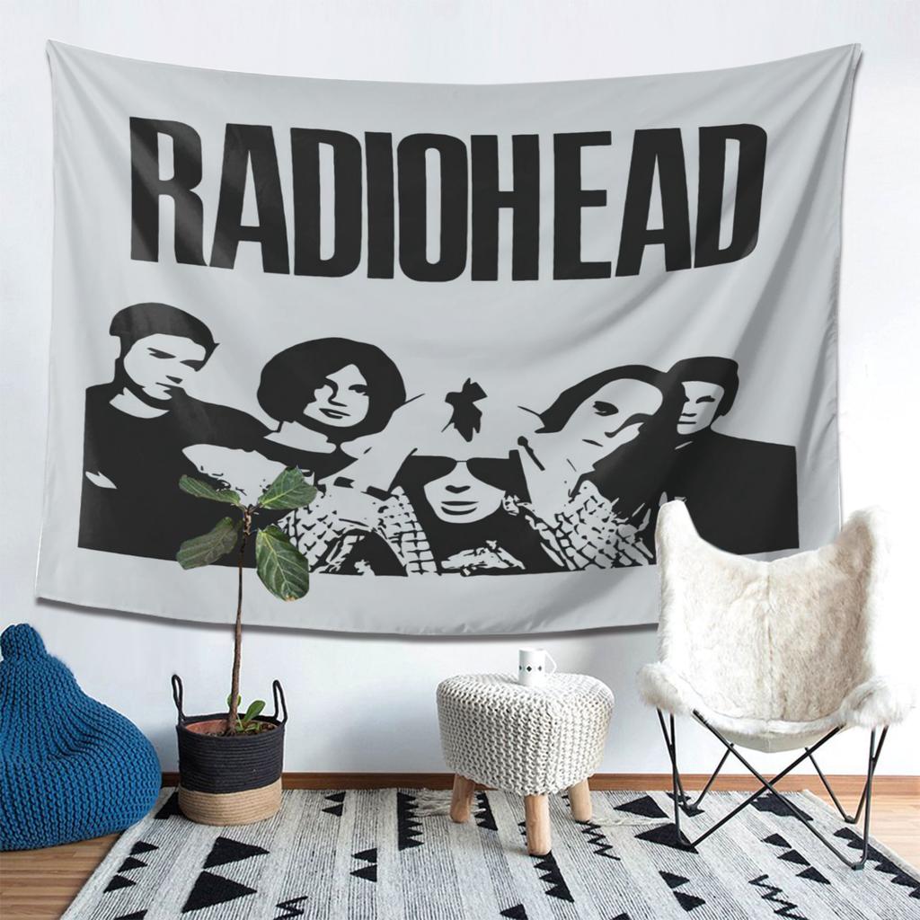 Radio Commander Band Tapestry Vintage Rock Black and White Silhouette Retro Style Vintage Decor Bohemian