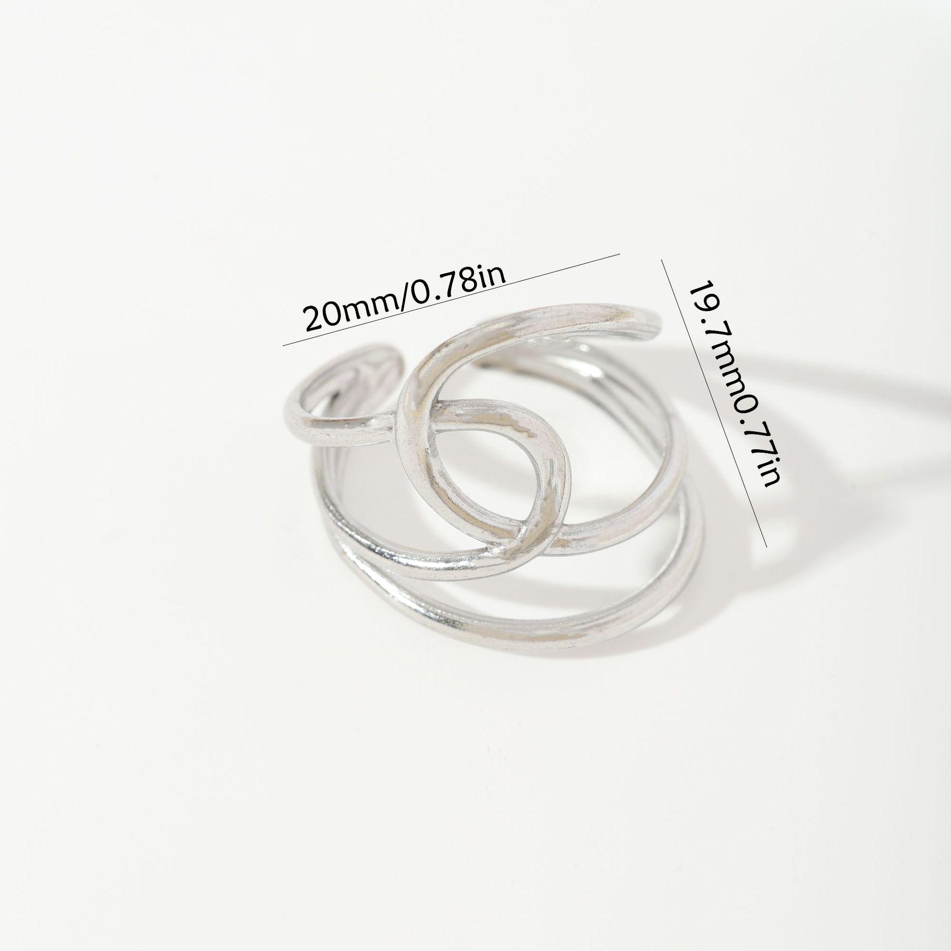 

18k Gold Plated Stainless Steel Open Ring - Minimalist and Unique Design Adjustable