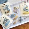 Cute Cat-shaped Plaid Floral Hair Clips, Soft Fabric Non-slip Barrettes for Daily and Casual Wear.