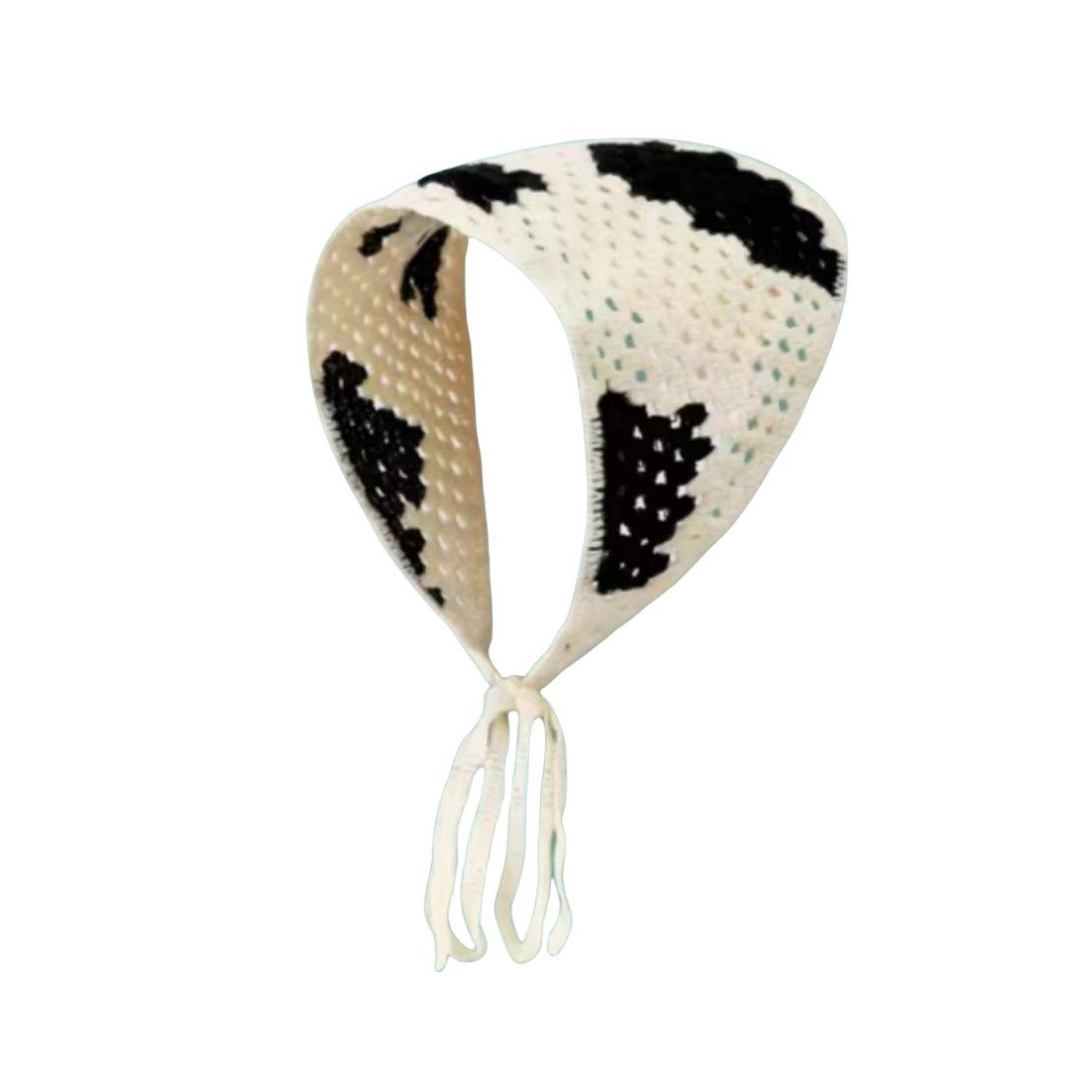 

Чжао Чжаои Вязаный треугольный платок в стиле кроше - Универсальная, модная ретро пасторальная повязка на голову для женщин и девушек