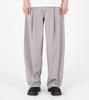Beoteunseoul One-Pleat Wide Balloon Fit Cotton Pants (Light Gray)
