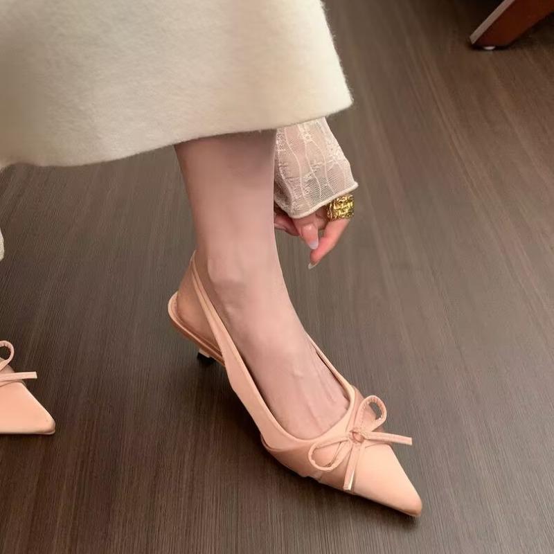 Summer Slip on High Heel Women Sandals Fashion Butterfly-knot Singbacks Pumps Stripper Party Female Sandalias