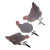 3Pcs Rooster Garden Stake Acrylic Colorful Lifelike Weather Proof Chicken Yard Stake Statue Decorati