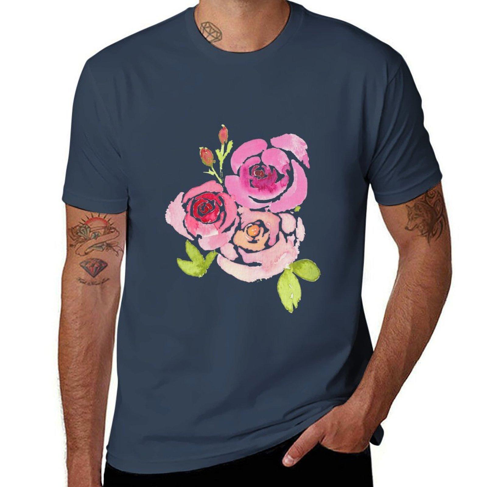 Three Summer Roses TShirt Breathable Sportswear TShirt for Men S