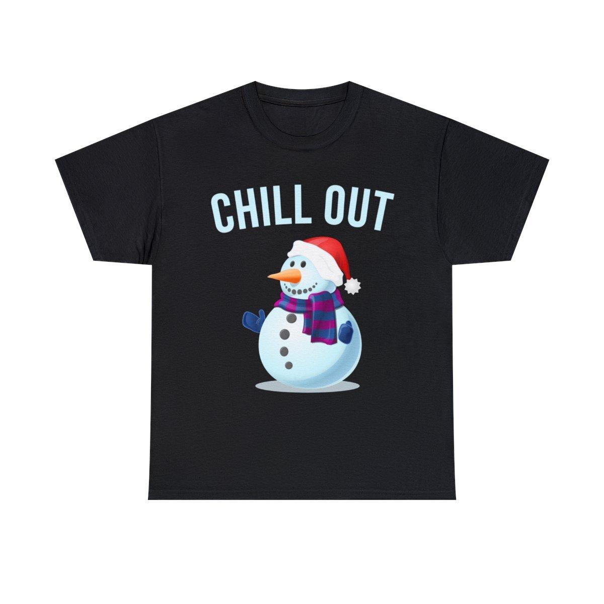 Chill Out Snowman Graphic Tee Shirt, S-5XL XXXL