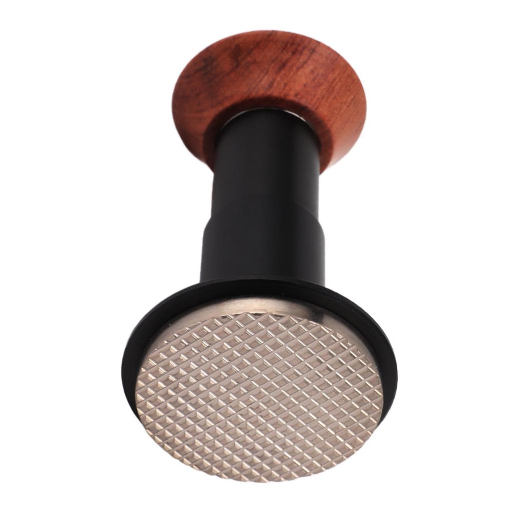 Coffee Tamper Spring Loaded Tamper Calibrated Coffee Tamper Wood Handle Waffle Base 58mm