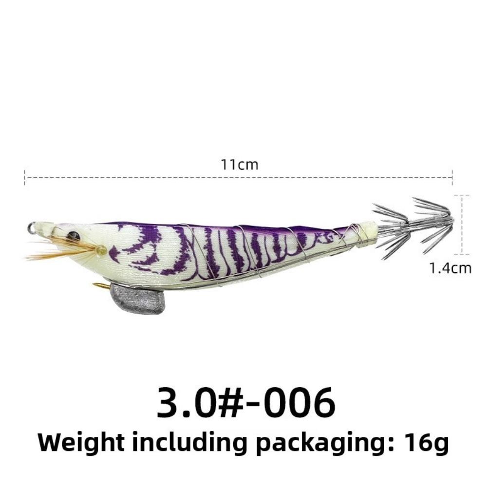 

Saltwater Resistant Luminous Fishing Lure Cuttlefish Shape Steel Wire Hook Boat Fishing 006-3.0#