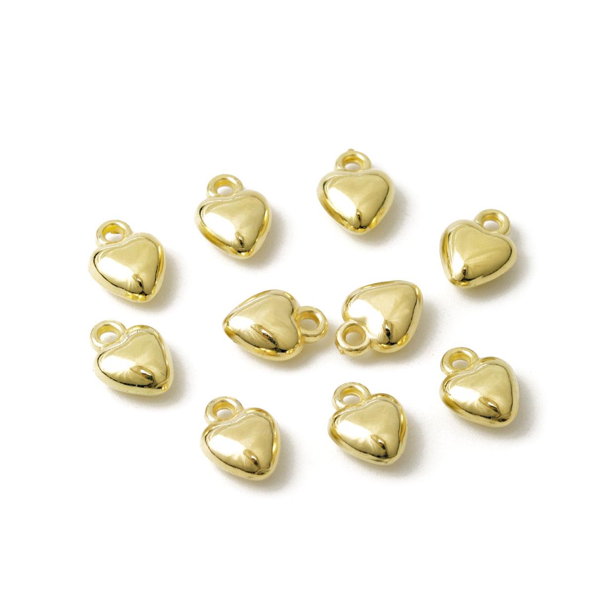 

100pcs/Lot CCB Heart Shape Charms Gold/Rhodium Color Spacer Bead Pendants for Jewelry Making DIY Bracelet Earring Necklace золотистый