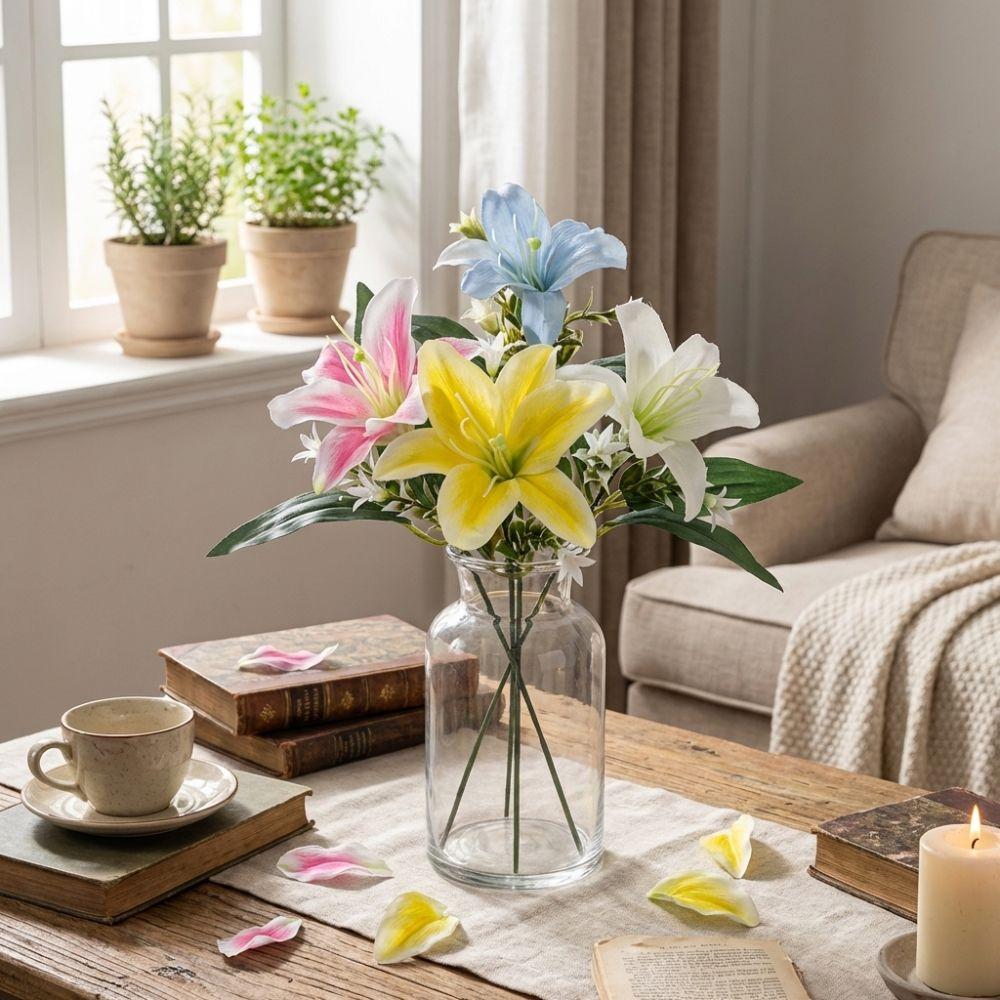 Real Touch Simulated Flower Handmade Silk Fake Bouquets Artificial Flower Branch  Window Display