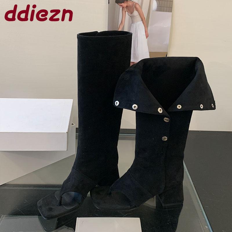 Fashion Fashion Women Knee High Boots Shoes With Heels Footwear Open Toe Ladies Gladiator Sandals Booties Female Flip Flops Pumps New